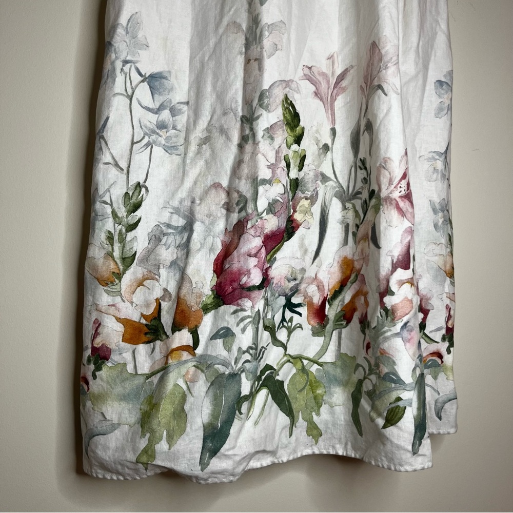 H&M Floral Midi Dress - White with Multicolor Floral Print - Picture 7 of 12